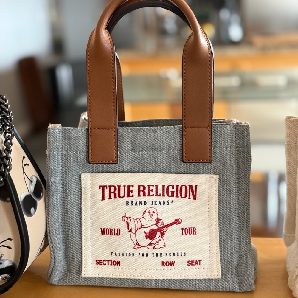 True Religion Mini Bag with Gray and Brown Accents